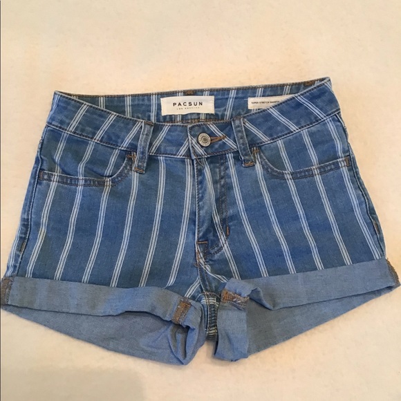 PacSun Pants - Pacsun Super Stretch Shortie Blue When Striped